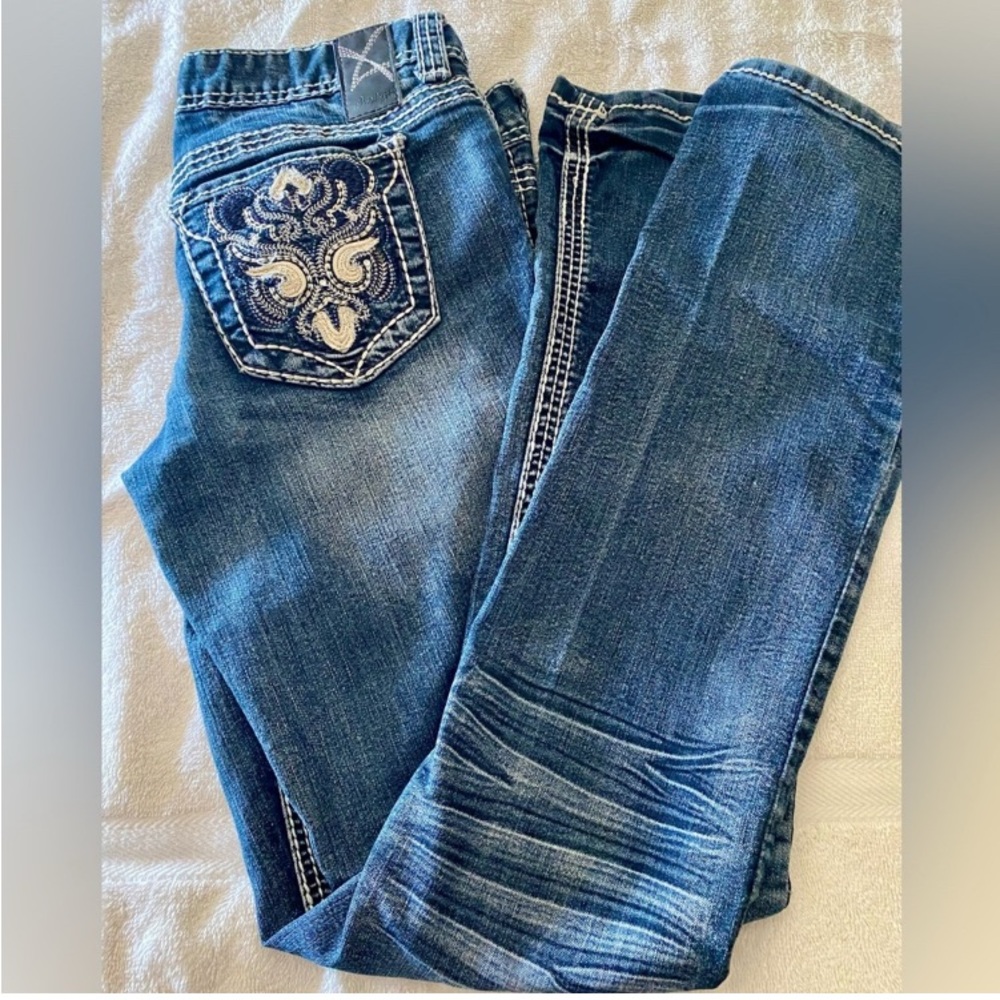Amethyst Jeans Blue Boot Cut with Embroidery